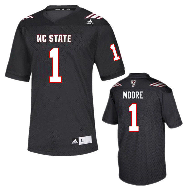 Men #1 Isaiah Moore NC State Wolfpack College Football Jerseys Sale-Black - Click Image to Close